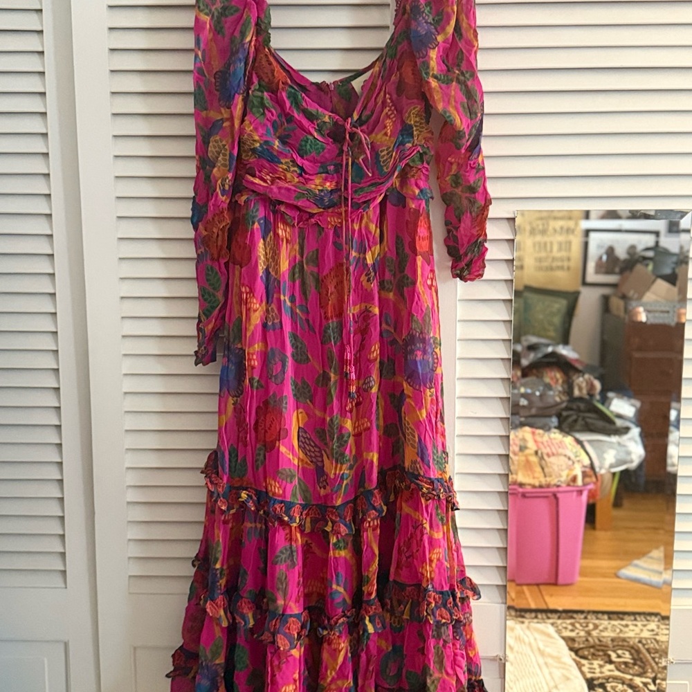 Maxi Summer Dress with Beaded Tassels by FarmRio